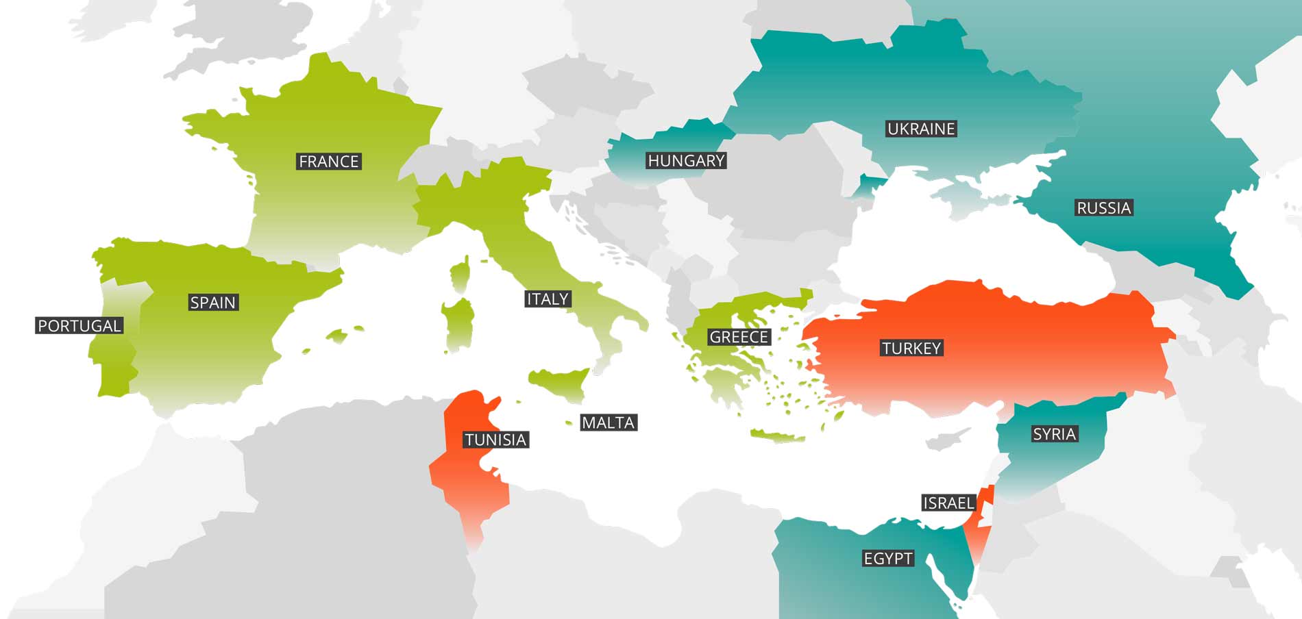 Amitom Mediterranean International Association of the Processing Tomato. Map of members.