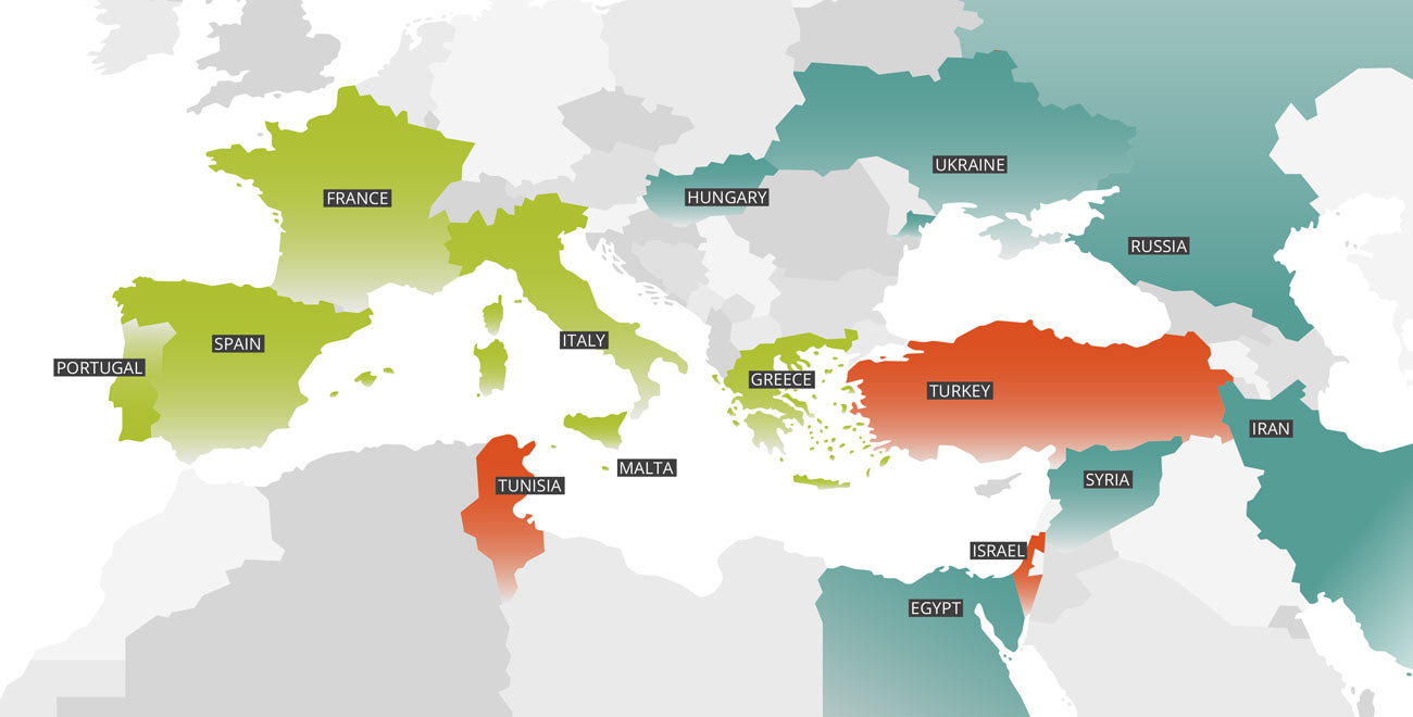 Amitom Mediterranean International Association of the Processing Tomato. Map of members.